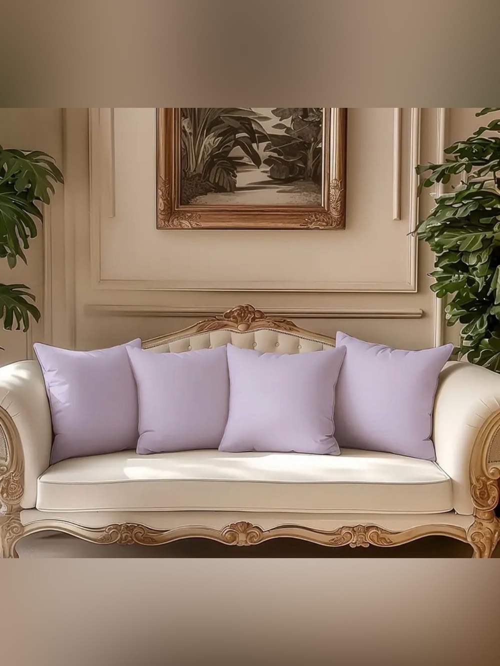 Lilac Pillow - Soft Solid Lavender Throw Pillow - Picture 2 of 2